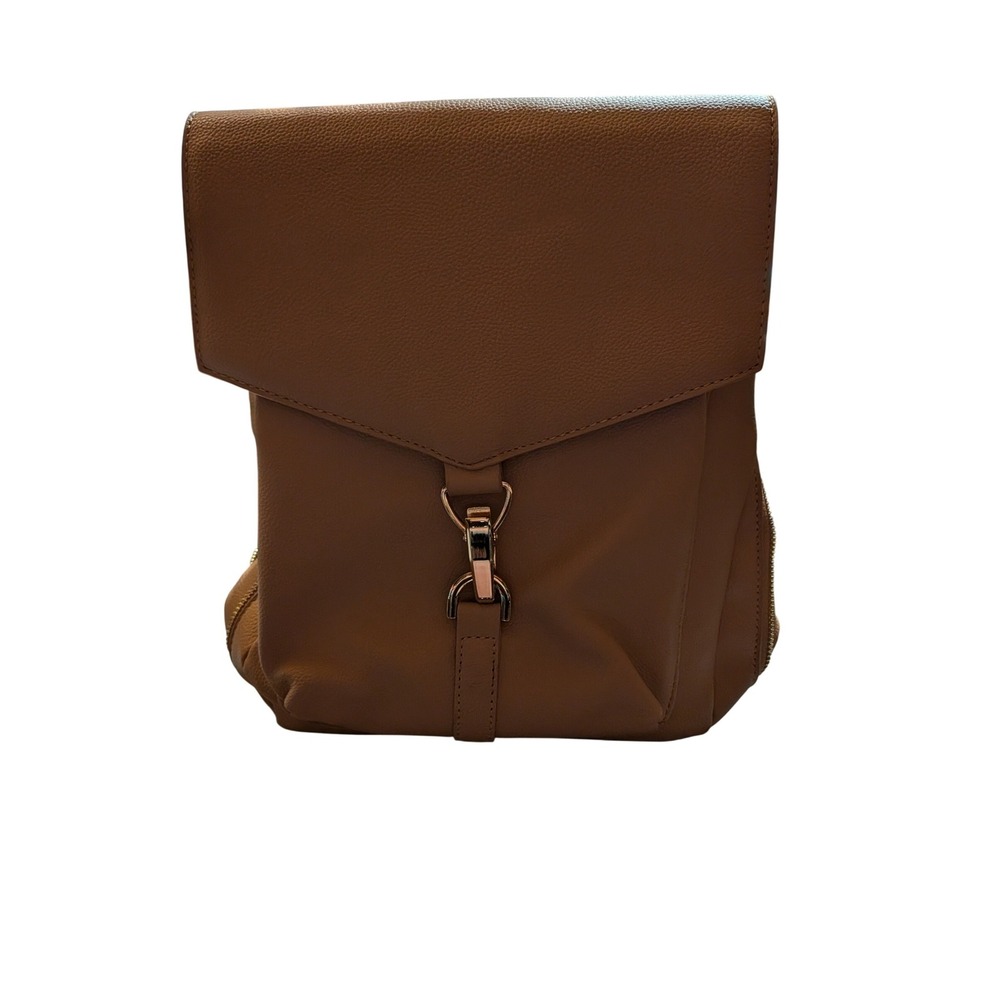 Lionel Patricia‎ Backpack Dark Blush Pebbled Faux Leather Gold Hardware New